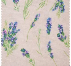 Motiv-Stoff Leinenoptik "Lavendel"