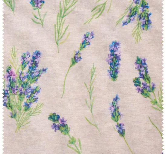 Motiv-Stoff Leinenoptik "Lavendel"