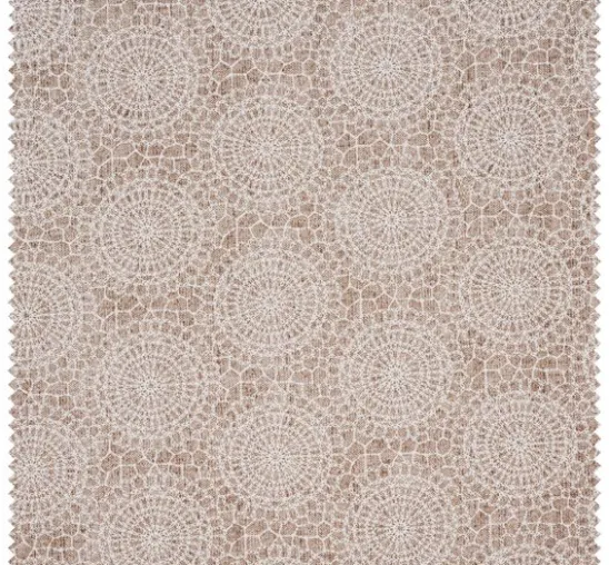 Motiv-Stoff Leinenoptik "Mandala Kreise Spitze"