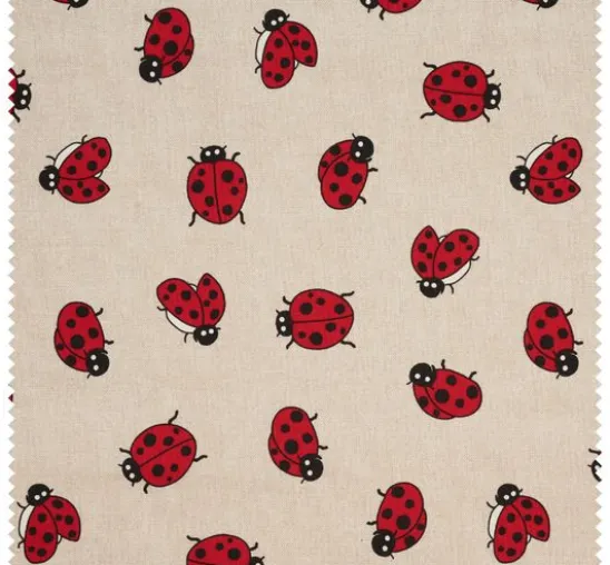Motiv-Stoff Leinenoptik "Marienkäfer"