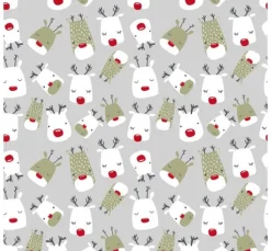 Motiv-Stoff Leinenoptik "Red Nose Rudi"