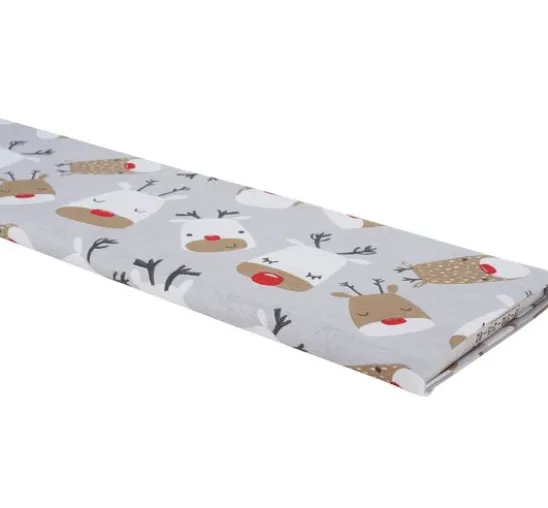 Motiv-Stoff Leinenoptik "Red Nose Rudi"