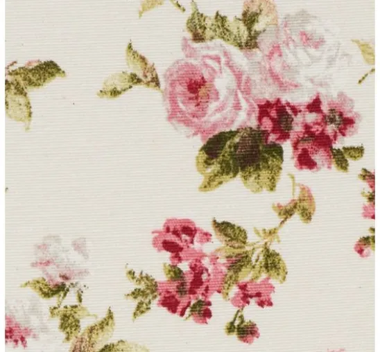 Motiv-Stoff Leinenoptik "Rosen"