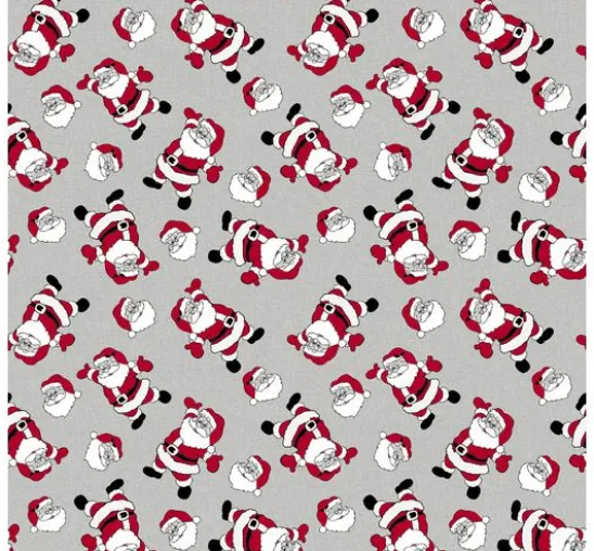 Motiv-Stoff Leinenoptik "Santa"
