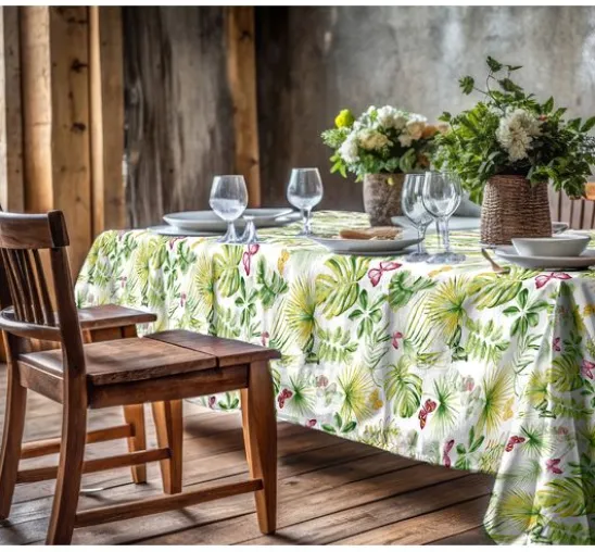 Motiv-Stoff Leinenoptik "Tropic Varia"