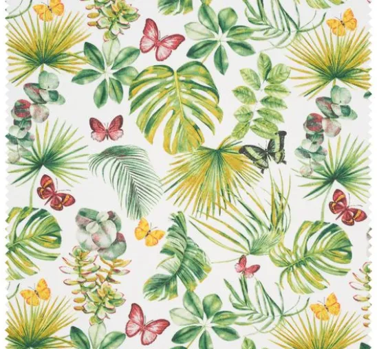 Motiv-Stoff Leinenoptik "Tropic Varia"