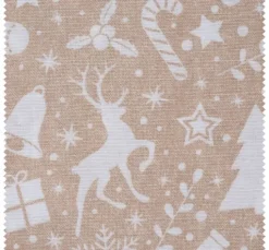 Motiv-Stoff Leinenoptik "Xmas all over"