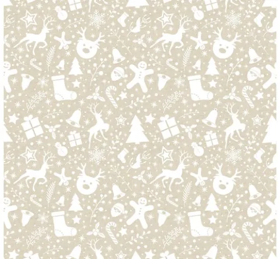 Motiv-Stoff Leinenoptik "Xmas all over"