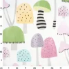 Motiv-Stoff Satinoptik "Bunte Pilze"
