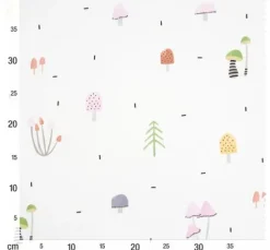 Motiv-Stoff Satinoptik "Kleine Pilze Kunterbunt"