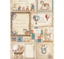 Motiv-Strohseide "Baby - Cards"