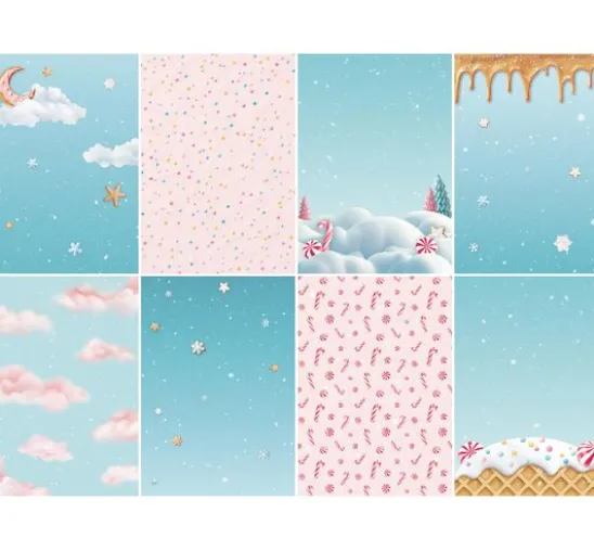 Motiv-Strohseide Backgrounds "Candy Christmas"