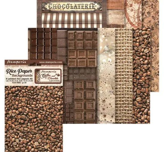 Motiv-Strohseide Backgrounds "Coffee and Chocolate"