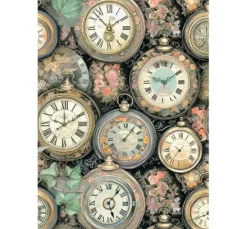 Motiv-Strohseide Backgrounds "Gardens of Time", 8er-Set