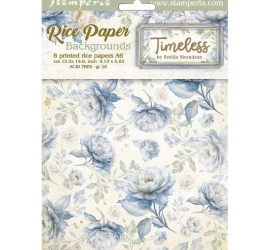 Motiv-Strohseide Backgrounds "Timeless", DIN A6, 8er Set