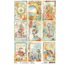 Motiv-Strohseide "Coral Reef - Mini Cards"