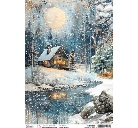 Motiv-Strohseide "Forest Tales - Night in the Wood"