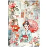Motiv-Strohseide "Land of the Rising Sun - Geisha"