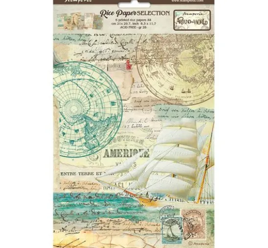 Motiv-Strohseiden Sortiment "Around the World", 6er-Set