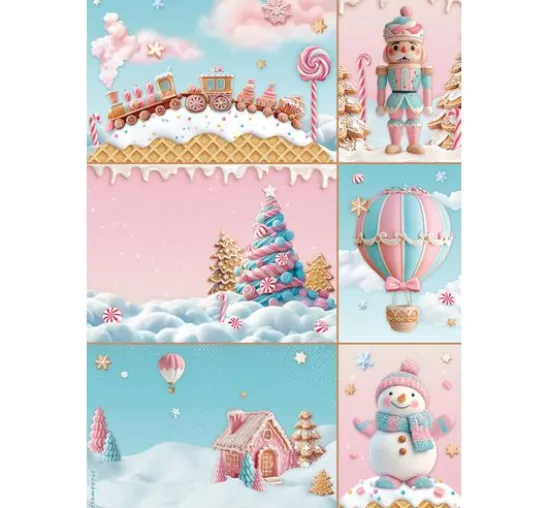 Motiv-Strohseiden Sortiment "Candy Christmas", 6er-Set