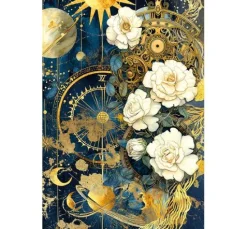 Motiv-Strohseiden-Sortiment "Celestial", 4er-Set