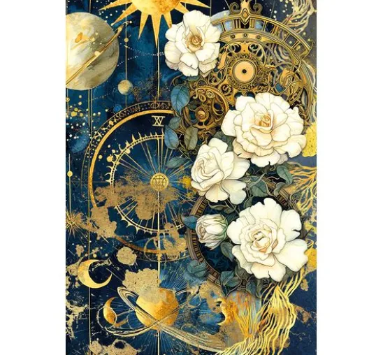 Motiv-Strohseiden-Sortiment "Celestial", 4er-Set