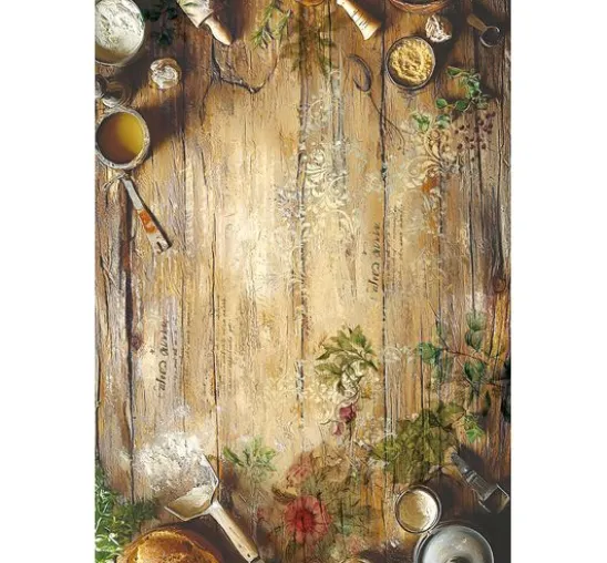 Motiv-Strohseiden Sortiment "Cookbook", 8er-Set