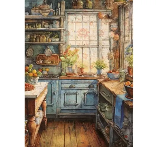Motiv-Strohseiden Sortiment "Cookbook", 8er-Set