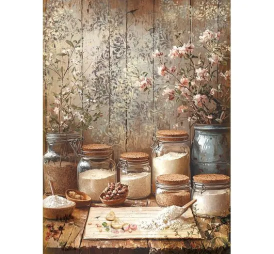 Motiv-Strohseiden Sortiment "Cookbook", 8er-Set