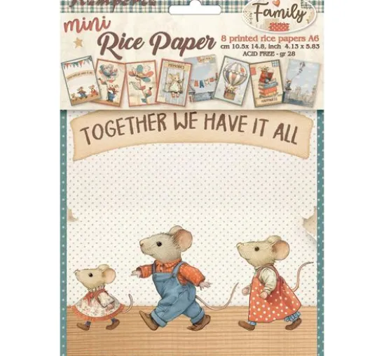 Motiv-Strohseiden Sortiment "Family", 8er-Set