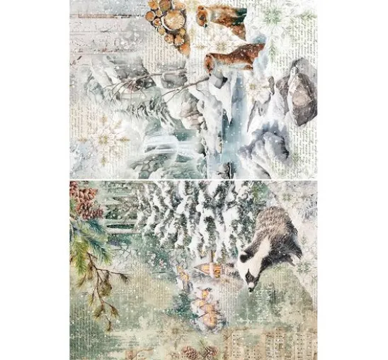 Motiv-Strohseiden Sortiment "Forest Tales", 4er-Set