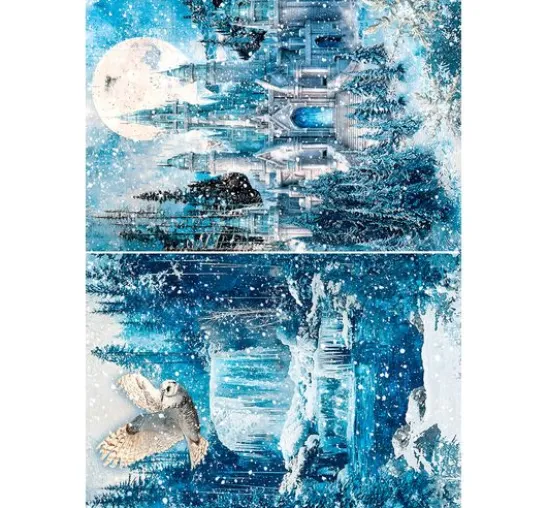 Motiv-Strohseiden Sortiment "Frozen Land", 8er-Set