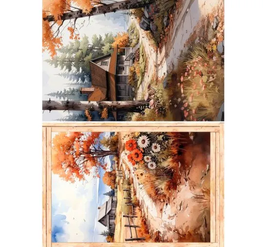 Motiv-Strohseiden Sortiment "Hallo Herbst", 8er-Set
