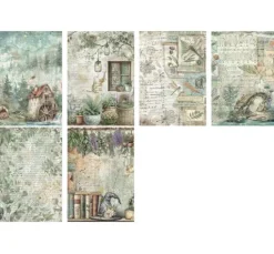 Motiv-Strohseiden Sortiment "Herbarium Silvae", 6er-Set
