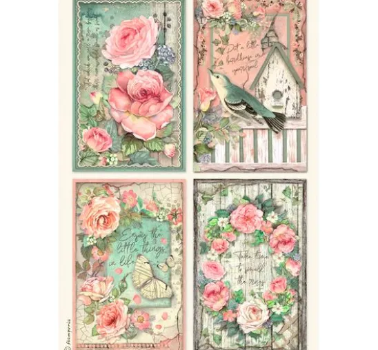 Motiv-Strohseiden Sortiment "House of Roses", 6er-Set