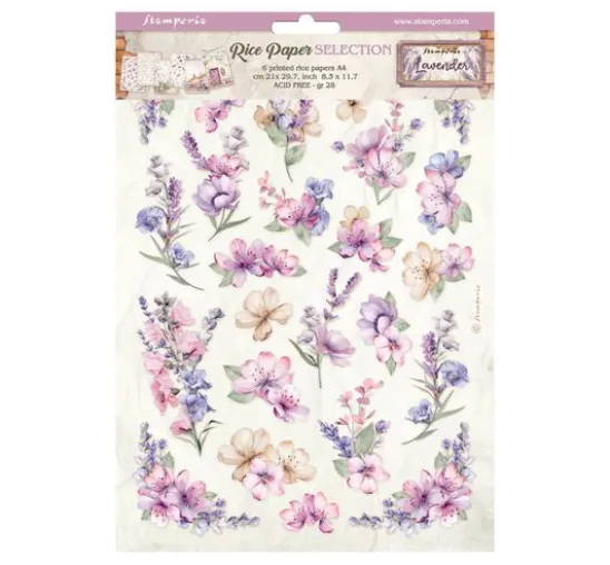 Motiv-Strohseiden Sortiment "Lavender"