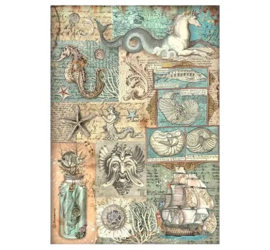 Motiv-Strohseiden Sortiment "Songs of the Sea"