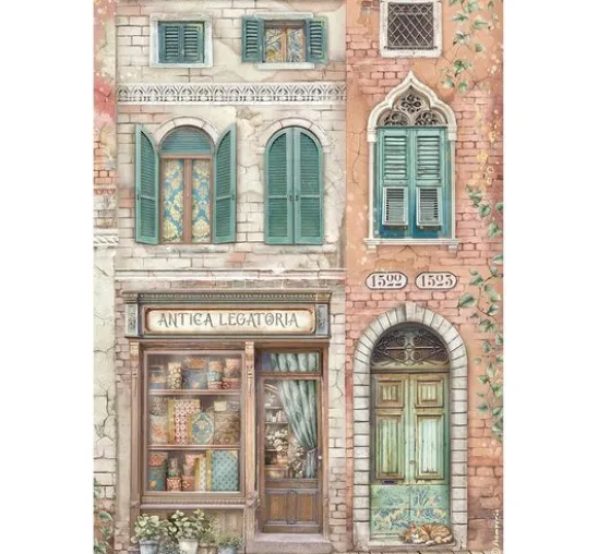 Motiv-Strohseiden Sortiment "Venice City of Art", 6er-Set