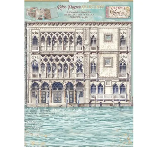 Motiv-Strohseiden Sortiment "Venice City of Art", 6er-Set