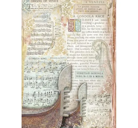 Motiv-Strohseiden Sortiment "Venice City of Art", 6er-Set