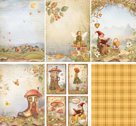 Motiv-Strohseiden Sortiment "Whispering Woods"