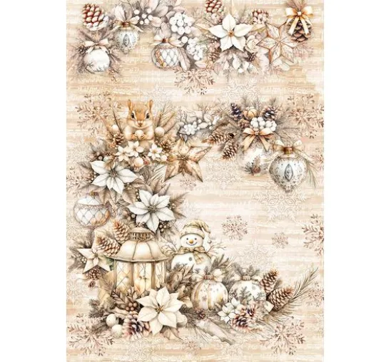 Motiv-Strohseiden Sortiment "Winter Season", 4er-Set