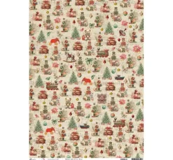 Motiv-Strohseide "Nutcracker - Vintage Toy"