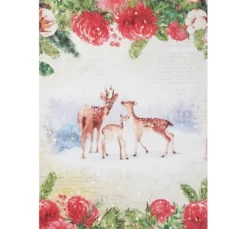 Motiv-Strohseide "Rehe am Waldesrand"