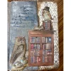 Motiv-Strohseide "Vintage Library Flowers"