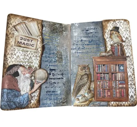 Motiv-Strohseide "Vintage Library Flowers"