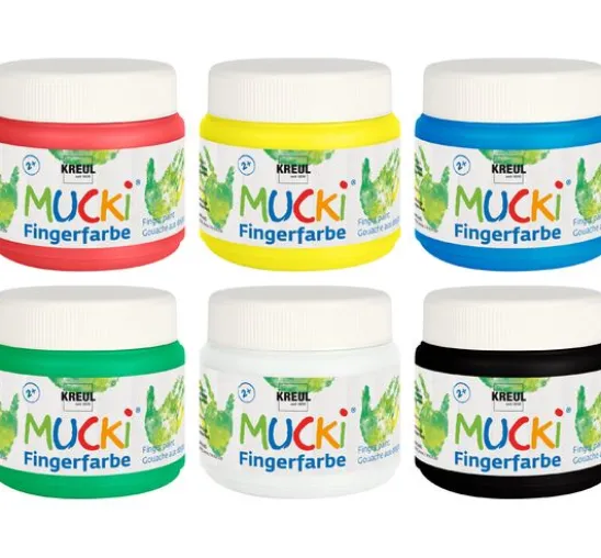 MUCKI Fingerfarbe, 6er-Set, à 150 ml