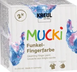 MUCKI Funkel-Fingerfarbe, 4er-Set