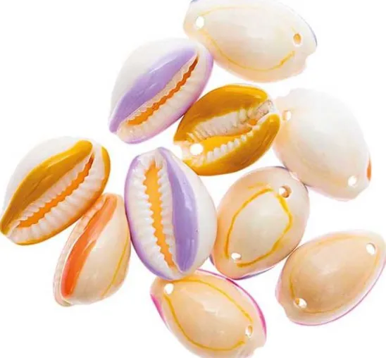 Muschelperlen mit 2 Bohrungen