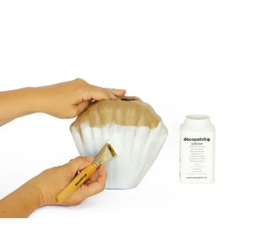 Muschelvase, Pappmaché, wasserdicht